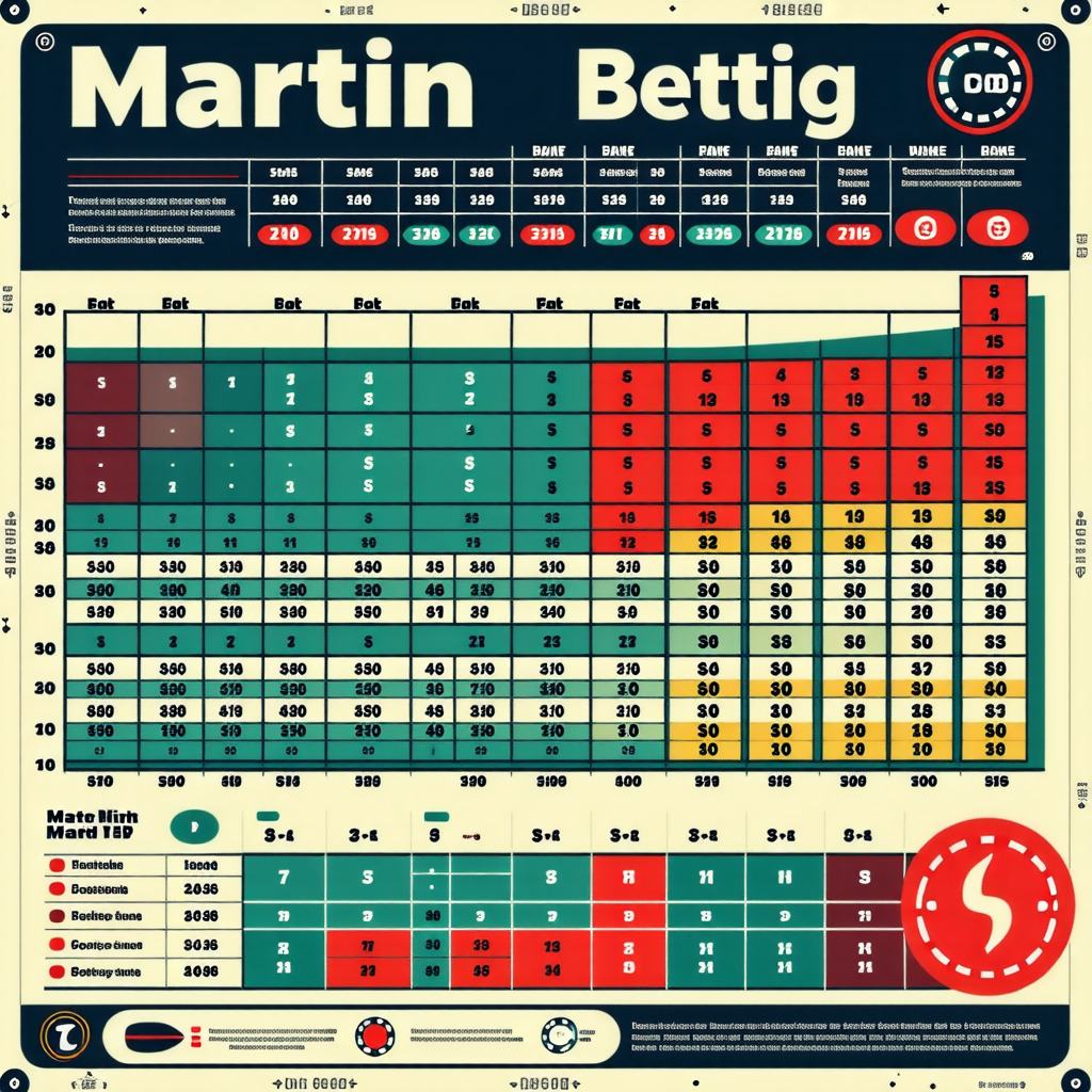 단계별 배팅 금액이 표시된 마틴배팅 테이블 이미지